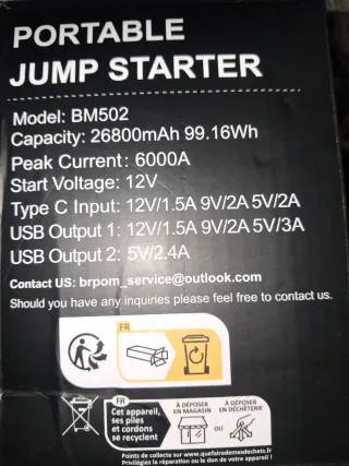 Arrancador Coche Brpom 6000A Nuevo