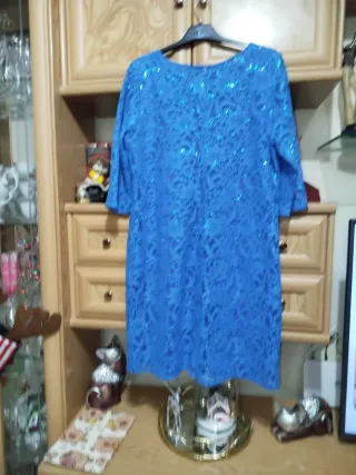 Vestido azul con lentejuelas talla 48