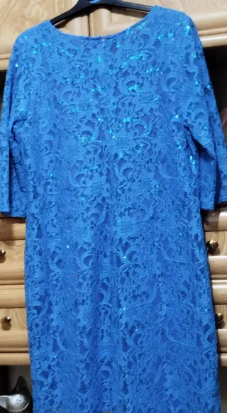 Vestido azul con lentejuelas talla 48