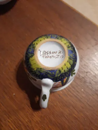 Servizio tazzine caffè ceramica decorata