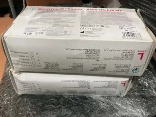 2 Cajas Guantes Látex Negros ALBA Talla L