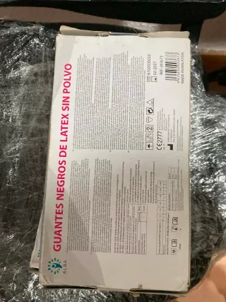 2 Cajas Guantes Látex Negros ALBA Talla L