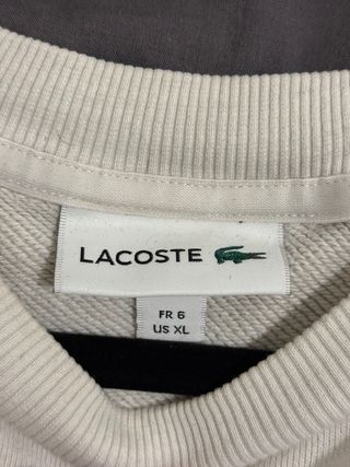 Sudadera Lacoste Beige y Blanca