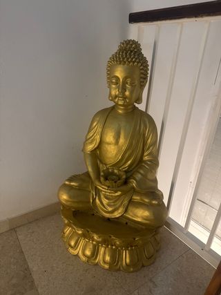 Figura Buda Dorado Sentado