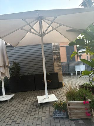 Parasol terraza bar aluminio mástil 70mm + base