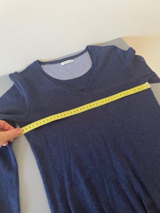 Jersey Massimo Dutti cuello pico azul