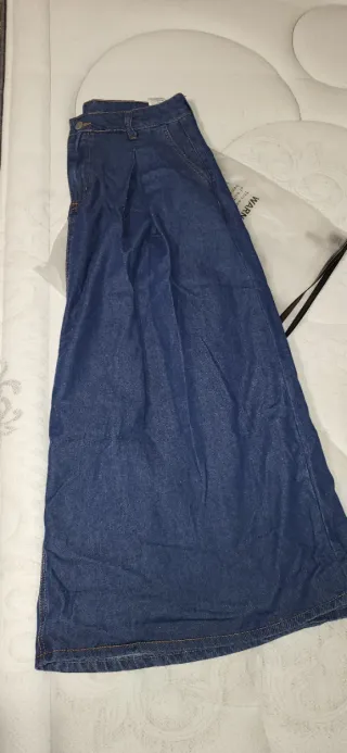 Falda vaquera larga azul