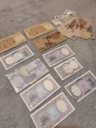 Billetes de Egipto antiguos