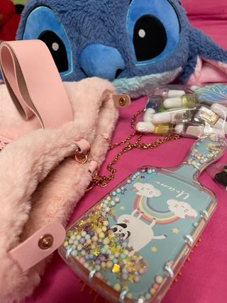 Bolso Peluche Stitch Disney Azul y Rosa
