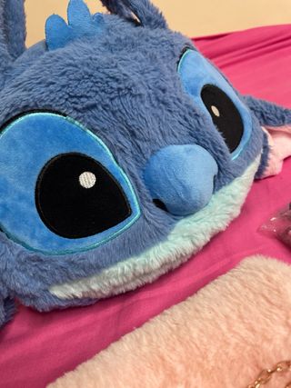 Bolso Peluche Stitch Disney Azul y Rosa