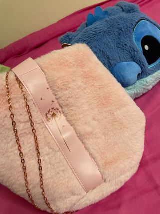 Bolso Peluche Stitch Disney Azul y Rosa