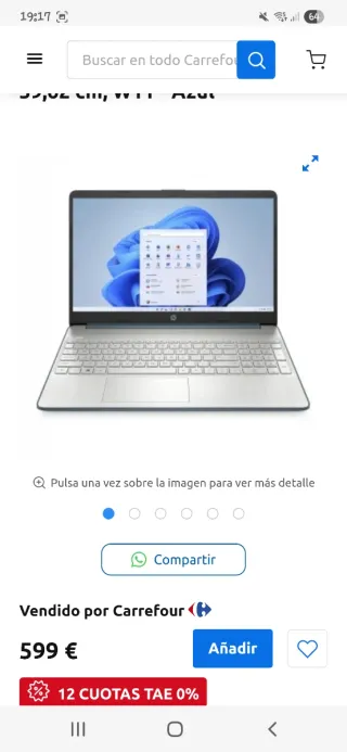 Portatil hp azul
