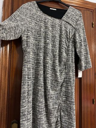 Vestido gris y negro