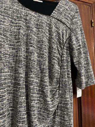 Vestido gris y negro