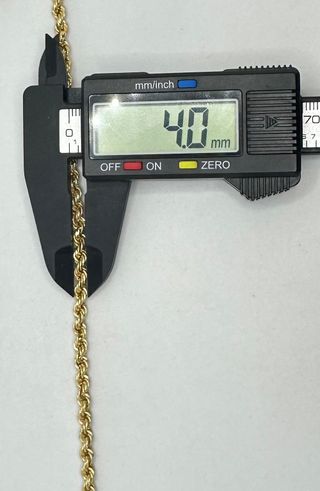 Cadena Salomónica de oro de 18k, 12.04 g, 46 cm.