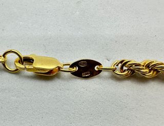 Cadena Salomónica de oro de 18k, 12.04 g, 46 cm.