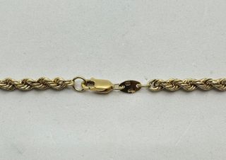 Cadena Salomónica de oro de 18k, 12.04 g, 46 cm.