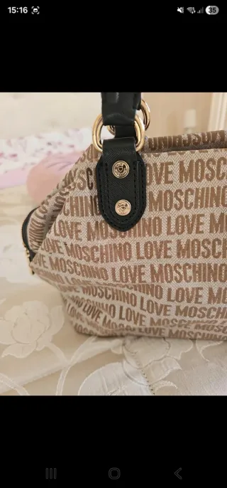 Borsa Moschino Vintage Beige/Marrone