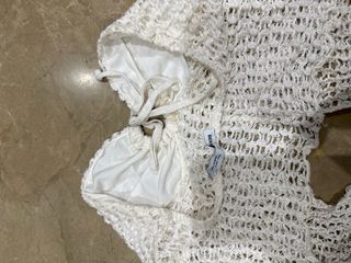 Top palabra de honor blanco tejido