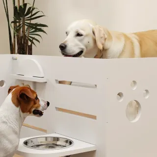 Comedero Doble Elevado Perros Ajustable