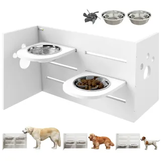 Comedero Doble Elevado Perros Ajustable