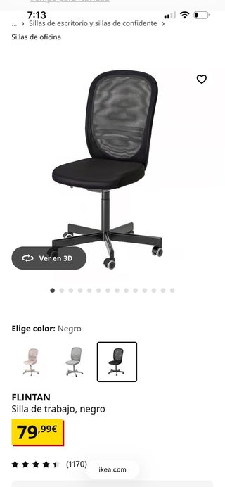 Silla de oficina negra con ruedas
