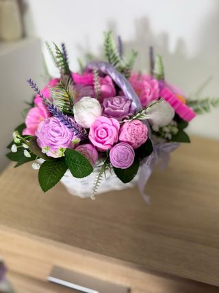 Flores de jabón hechas a mano