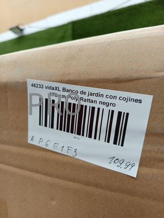 Banco jardín vidaXL ratán negro