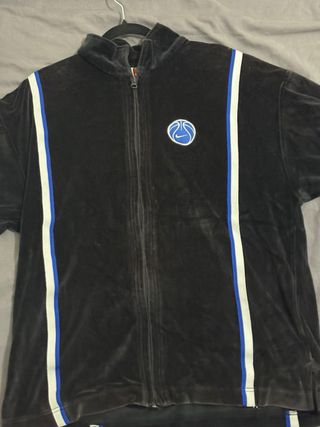 Chaqueta Nike Velour Negra y Azul