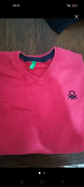 Jersey Benetton rojo palido niño