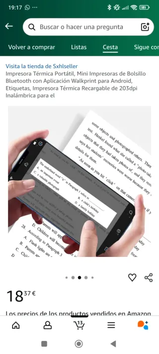 Impresora Térmica Portátil Blanca