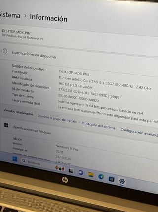 HP Probook 440 G8 i5 11ª Gen 16GB RAM