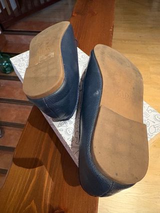 Manoletinas niña azul talla 35, color azul marino