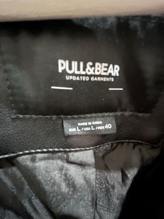 Chaqueta Biker Piel Sintética Negra Hombre