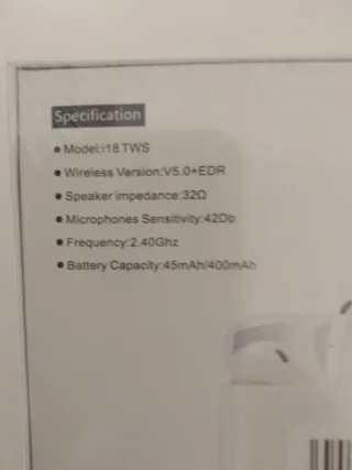 Auriculares i18 TWS Bluetooth Blancos