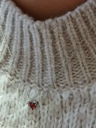 Colgante Plata Corazón Rojo