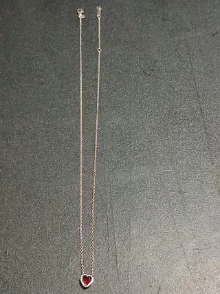 Colgante Plata Corazón Rojo