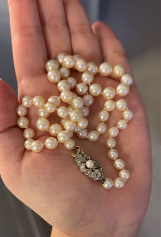 Collar Perlas Oro 18k y Platino