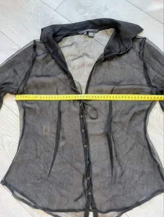 Zara Talla 42 - Blusa Negra Seda