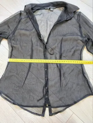 Zara Talla 42 - Blusa Negra Seda