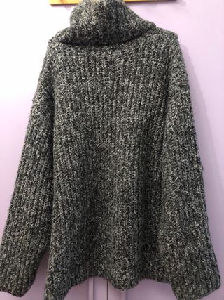 Jersey Zara Oversize Cuello Alto Gris