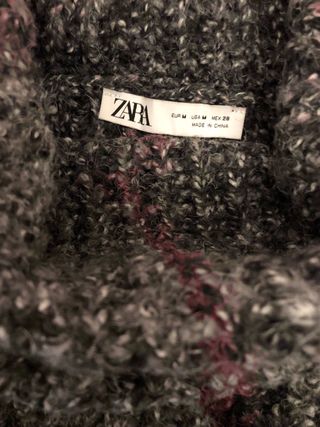 Jersey Zara Oversize Cuello Alto Gris