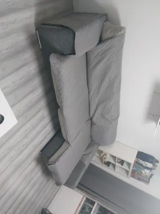 Sofá Chaise Longue Gris Tela