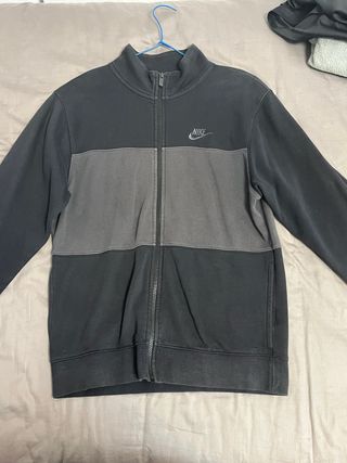 Sudadera Nike cremallera gris y negra