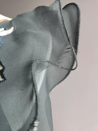 Vestido largo negro flores vintage auténtico