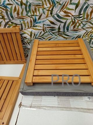 Sgabello bagno in bambù EISL BMBA02-WKBH