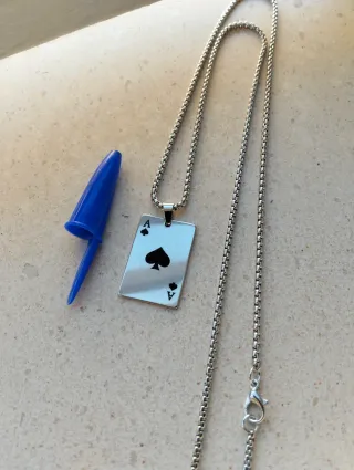 Colgante Cadena Carta Poker As de Picas