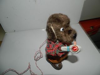 Pupazzo cane fumatore in latta Made in Japan