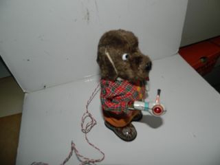 Pupazzo cane fumatore in latta Made in Japan