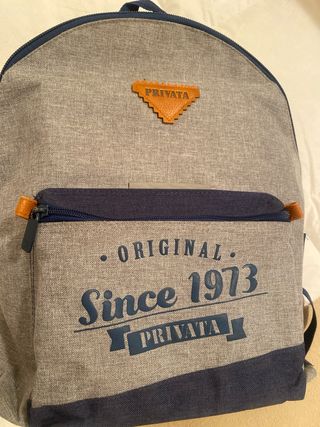 Mochila Privata Gris y Azul